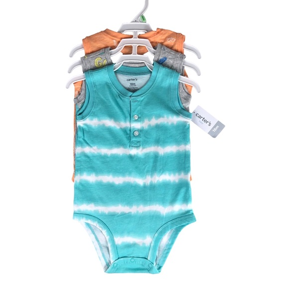 CARTER'S Baby Girls 3-Pack Sleeveless Bodysuits - Picture 3 of 8